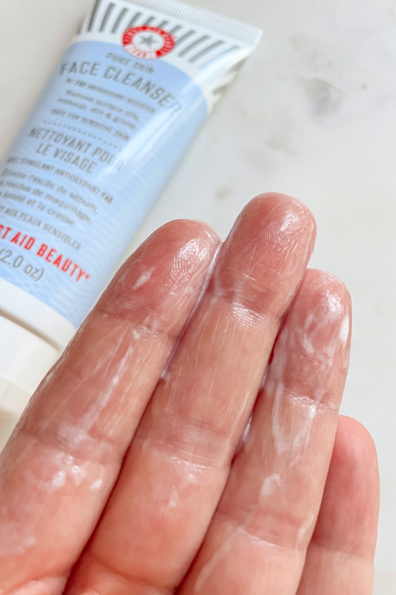 First Aid Beauty Face Cleanser texture wet