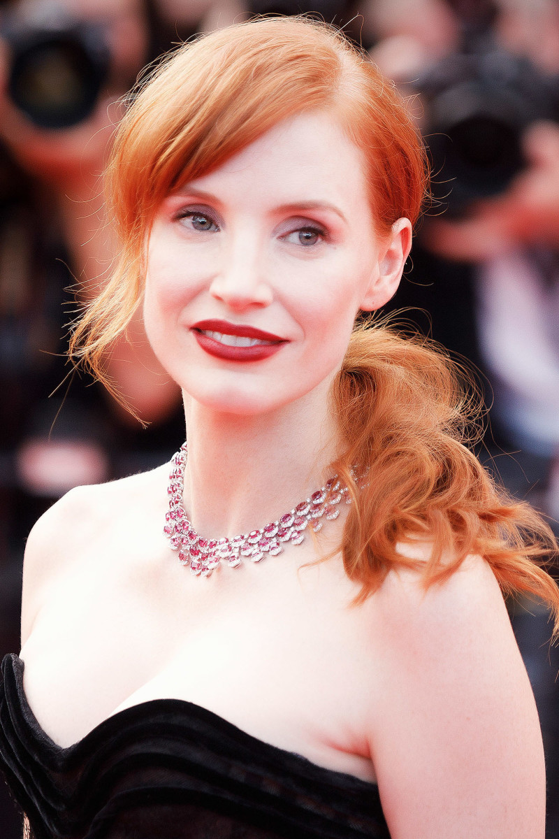 Jessica Chastain at the 2021 Cannes premiere of Annette